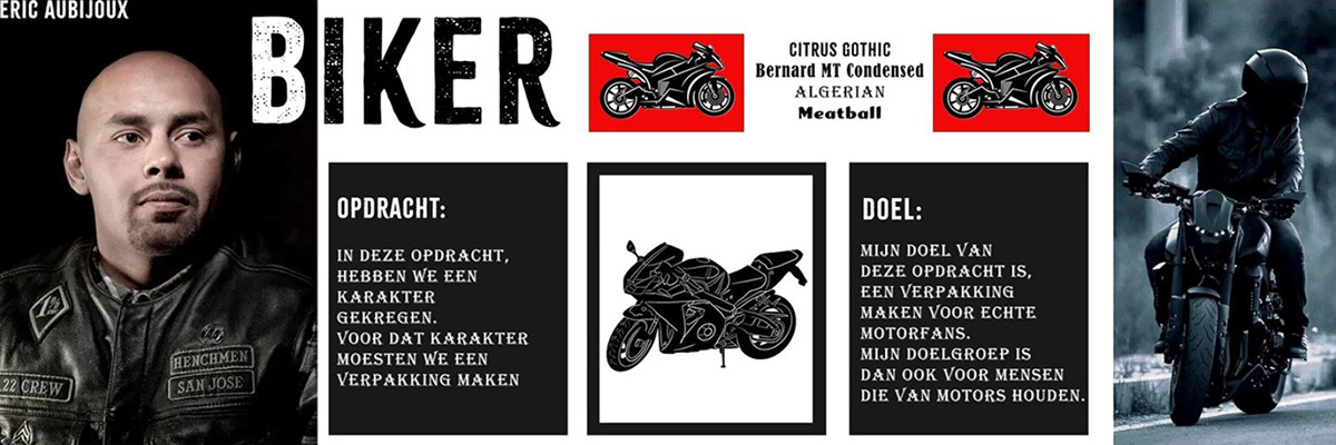 Packaging Graphic Designer design biker motorbike