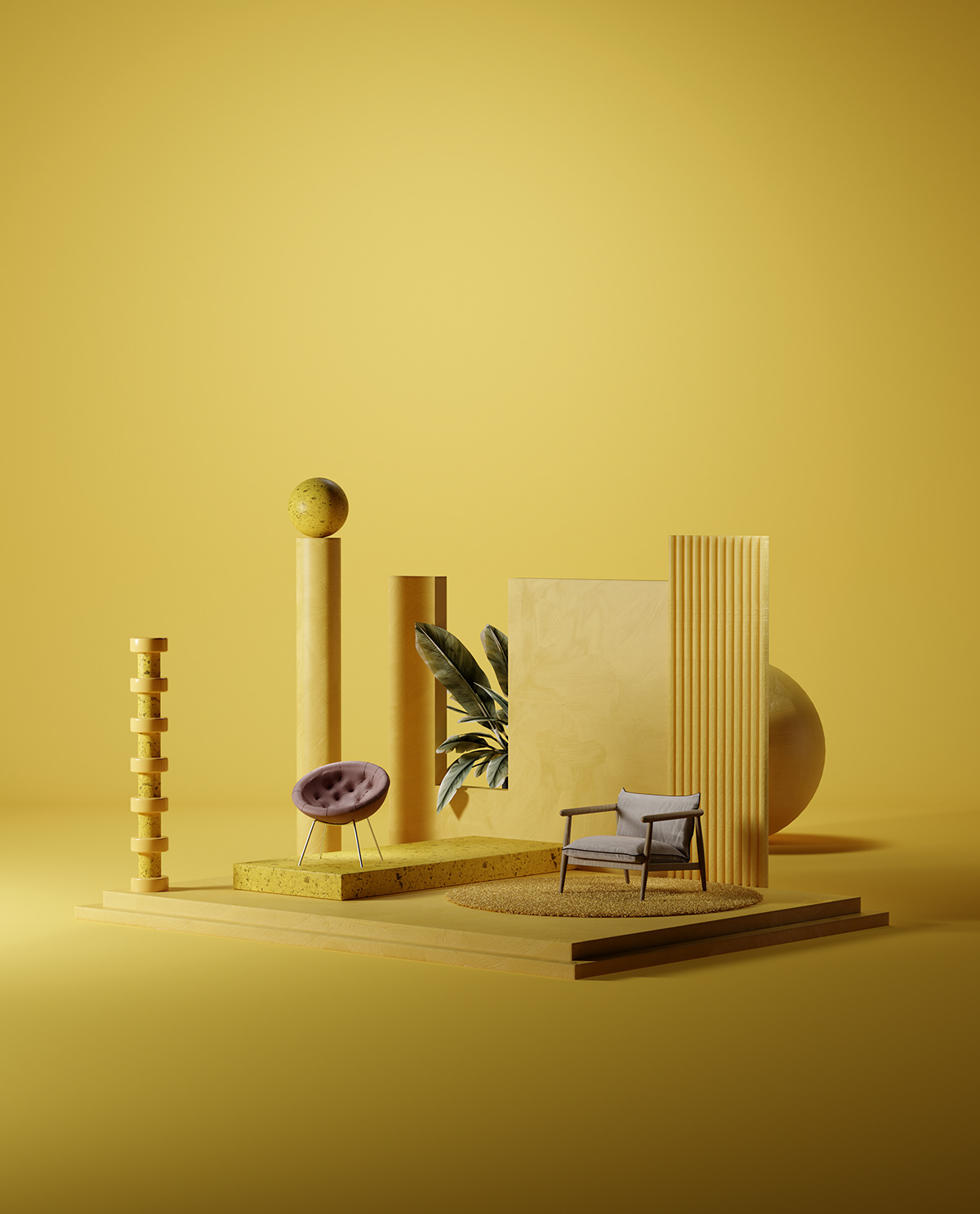 set design  design ArtDirection CGI italia furniture magazine