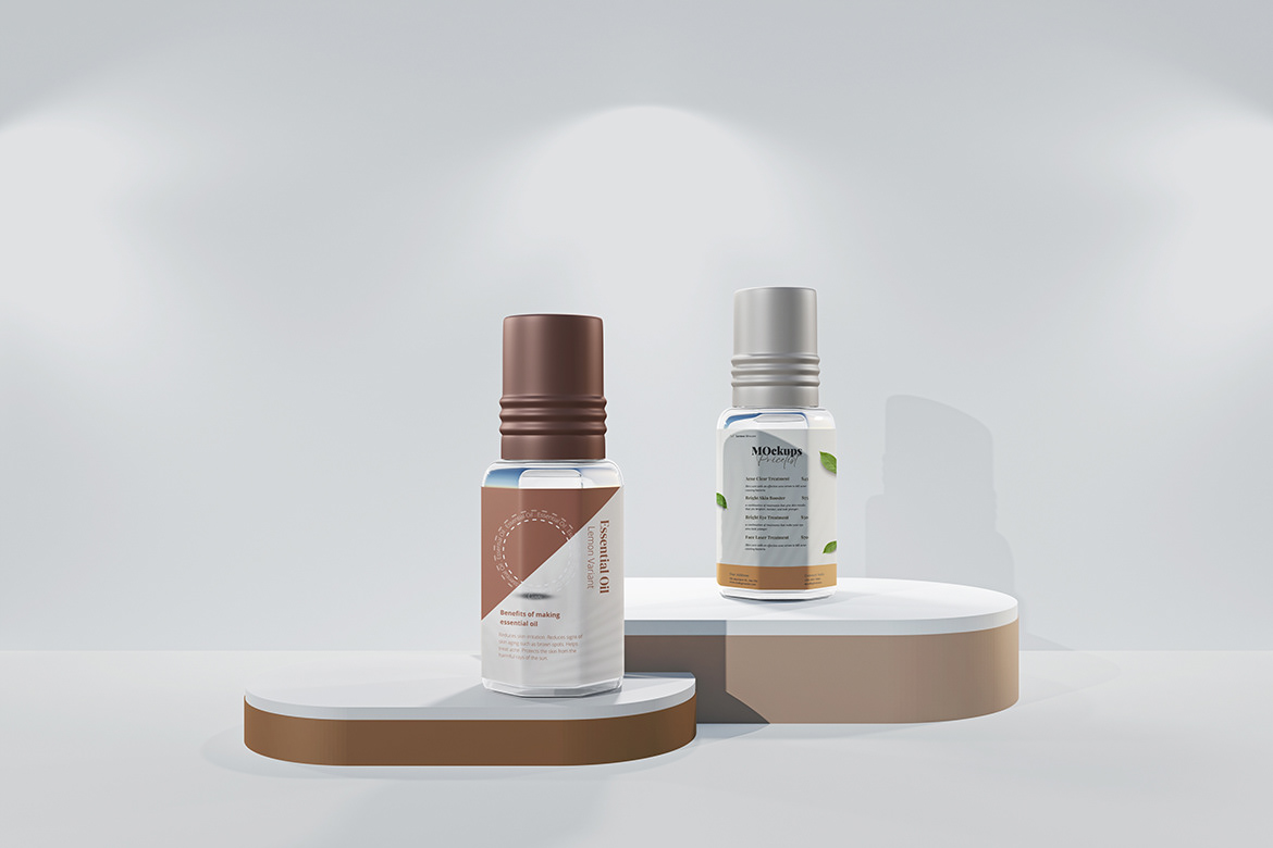 serum skin product Mockup beauty bottle oil container background Liquid