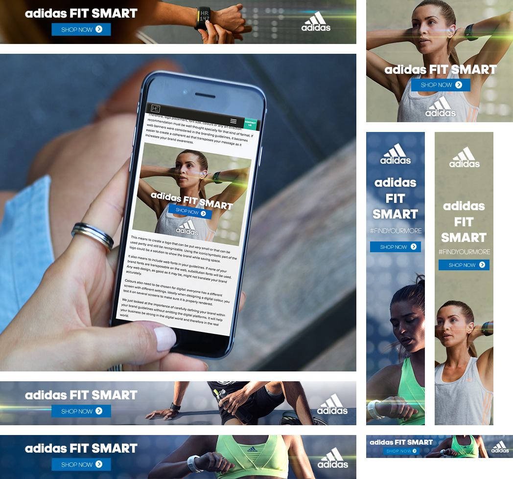 adidas micoach digital campaign Fit Smart video Web Banners visual effect