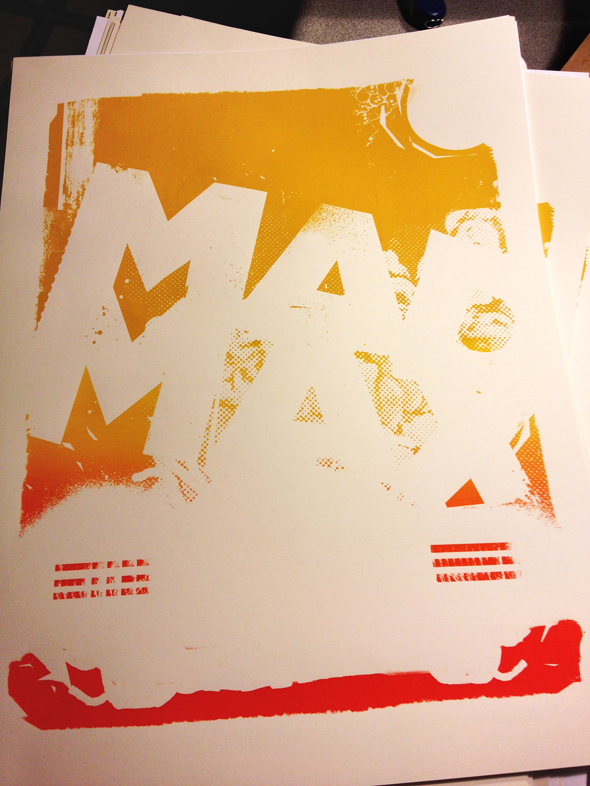 Adobe Portfolio screenprint madmax frankensteincar grit poster movie texture