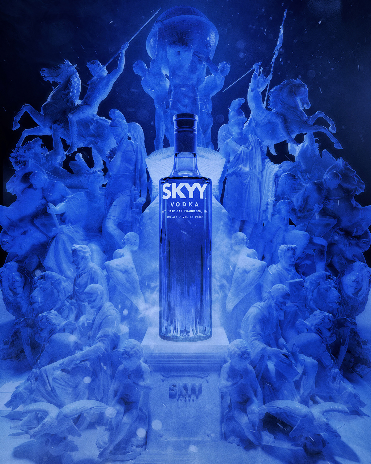 drink Vodka skyy vodka statue Whiskey cocktail history story blue bar
