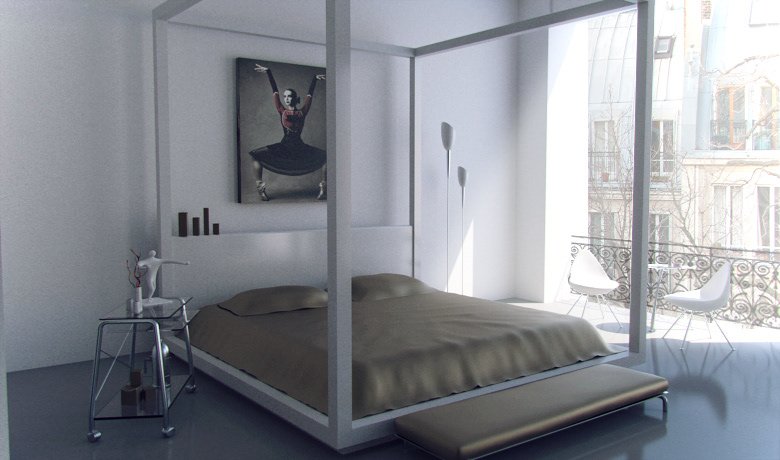 Interior design apartment bathroom bedroom kitchen minimal modern stylish White black Paris italian design furniture house