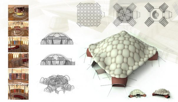 The exhibition centre design of interiors The exhibition project Turtle logo    trade marks
