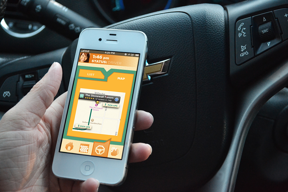 buzzed   App design designated driving bee Pin Point