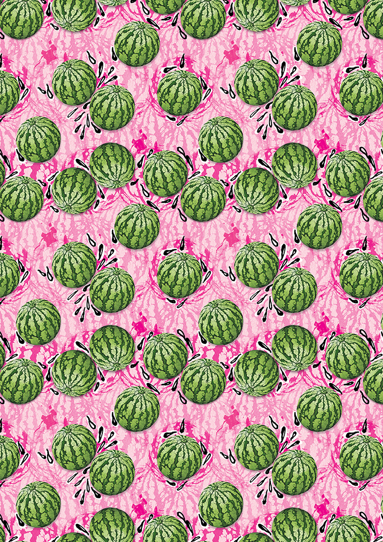 Food  pattern foodie watermelon Fruit summer pink green fresh fruity