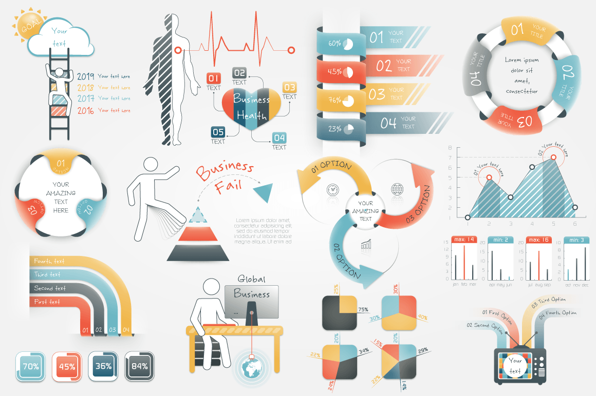 infographic infographics Infographic elements bundle infographics bundle infographic bundle chart graph graphic vector Icon business map elements set
