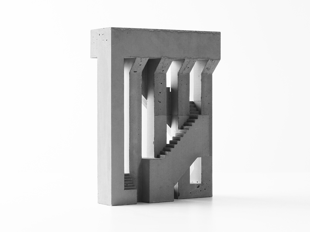 architecture artwork Brutalist cement concrete design modern sculpture stairs