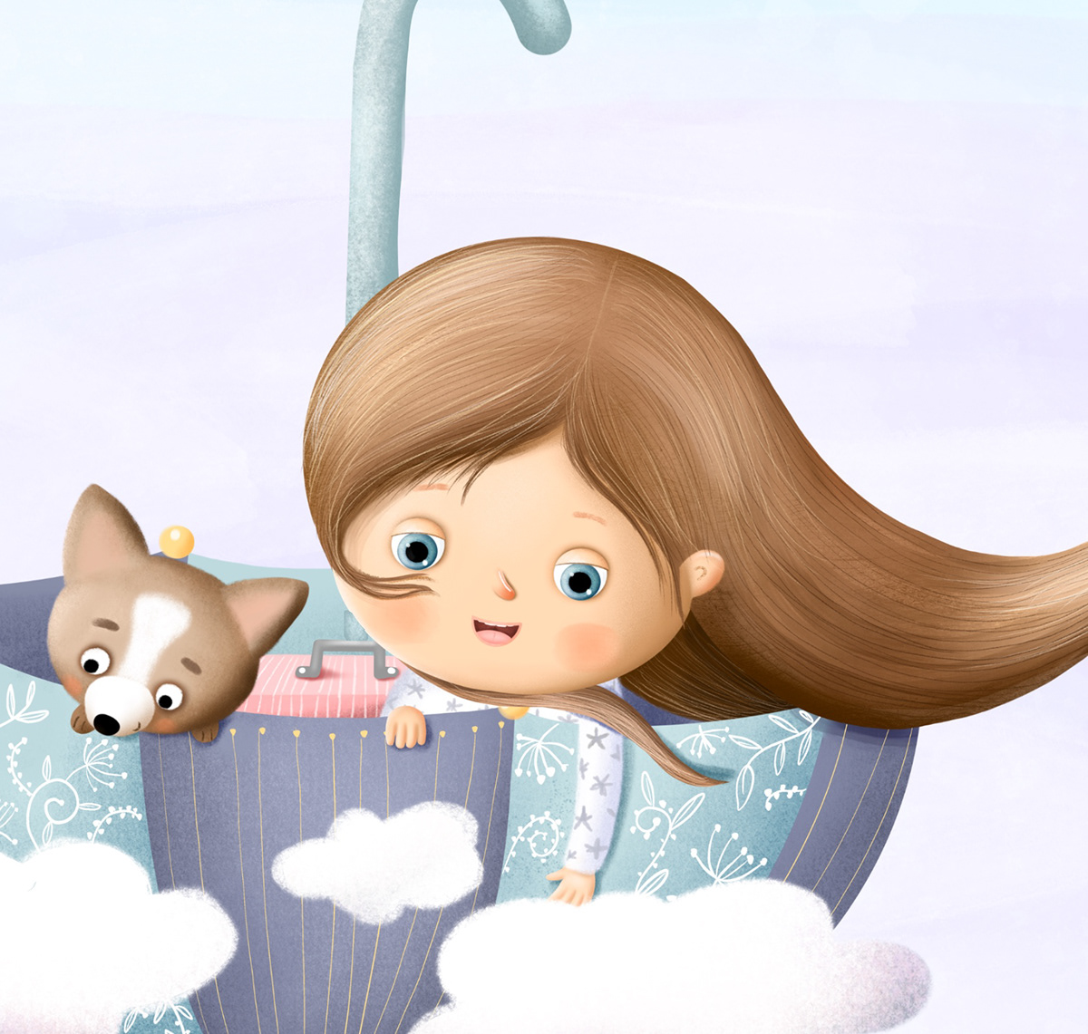 children Childrensillustration DETI dog girl heaven ilustrace nebe SKY Travel