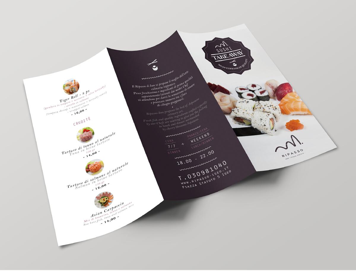 Sushi asporto Food  flyer pieghevole menu