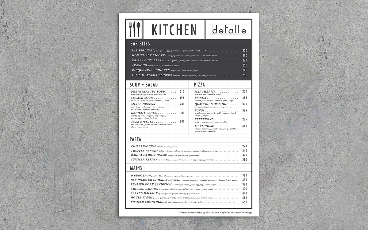 Restaurant Identity menu logo identity bar kitchen detalle details Industrial Look Layout typesetting