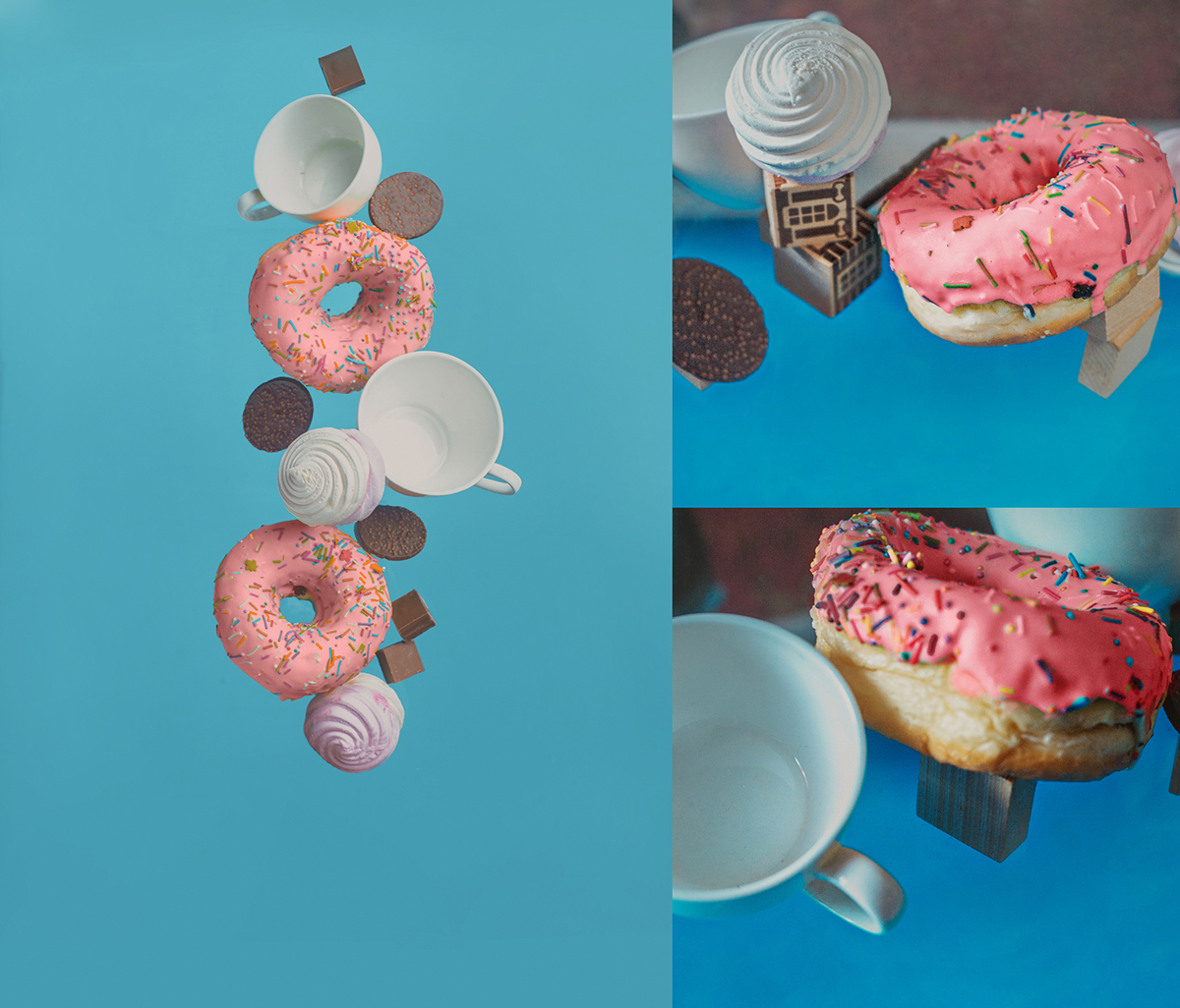Food  food photography levitation donut sweet Coffee still life hands