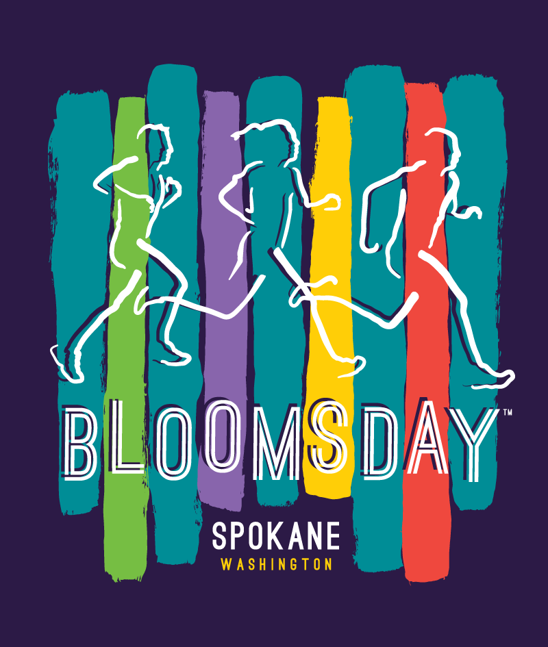 screen print bloomsday 2014 race fun run runner purple Spokane lilac