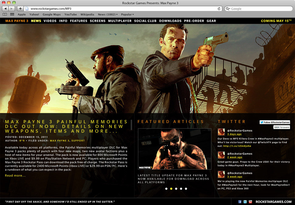 Website rockstar games max payne 3