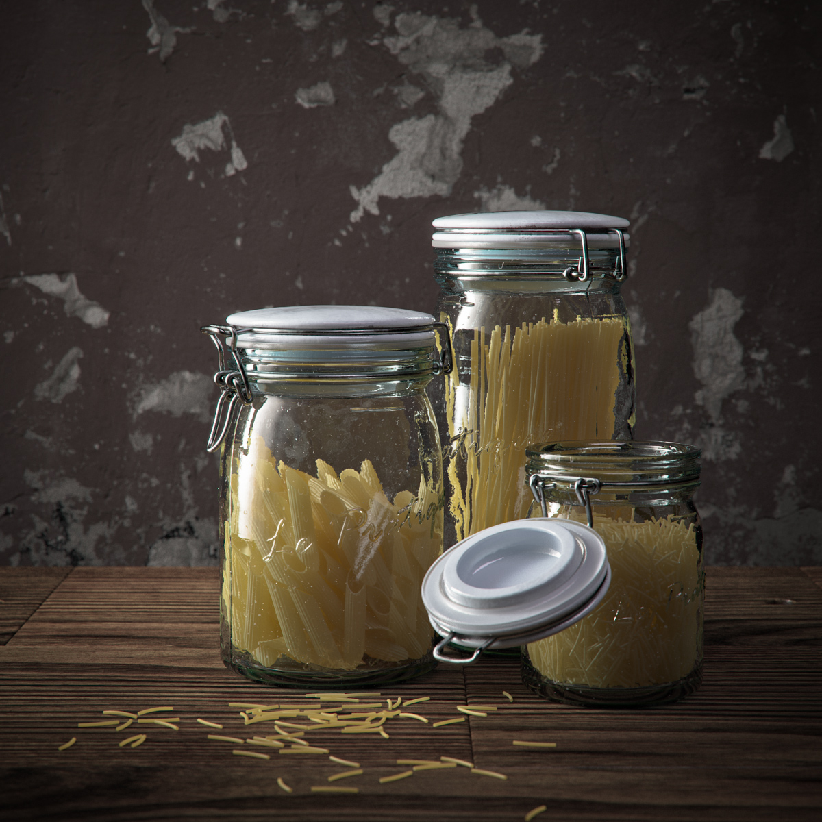 jar jars Pasta glass 3D rendering 3dsmax vray CG Makula Turbosquid texturing modeling penne visualization