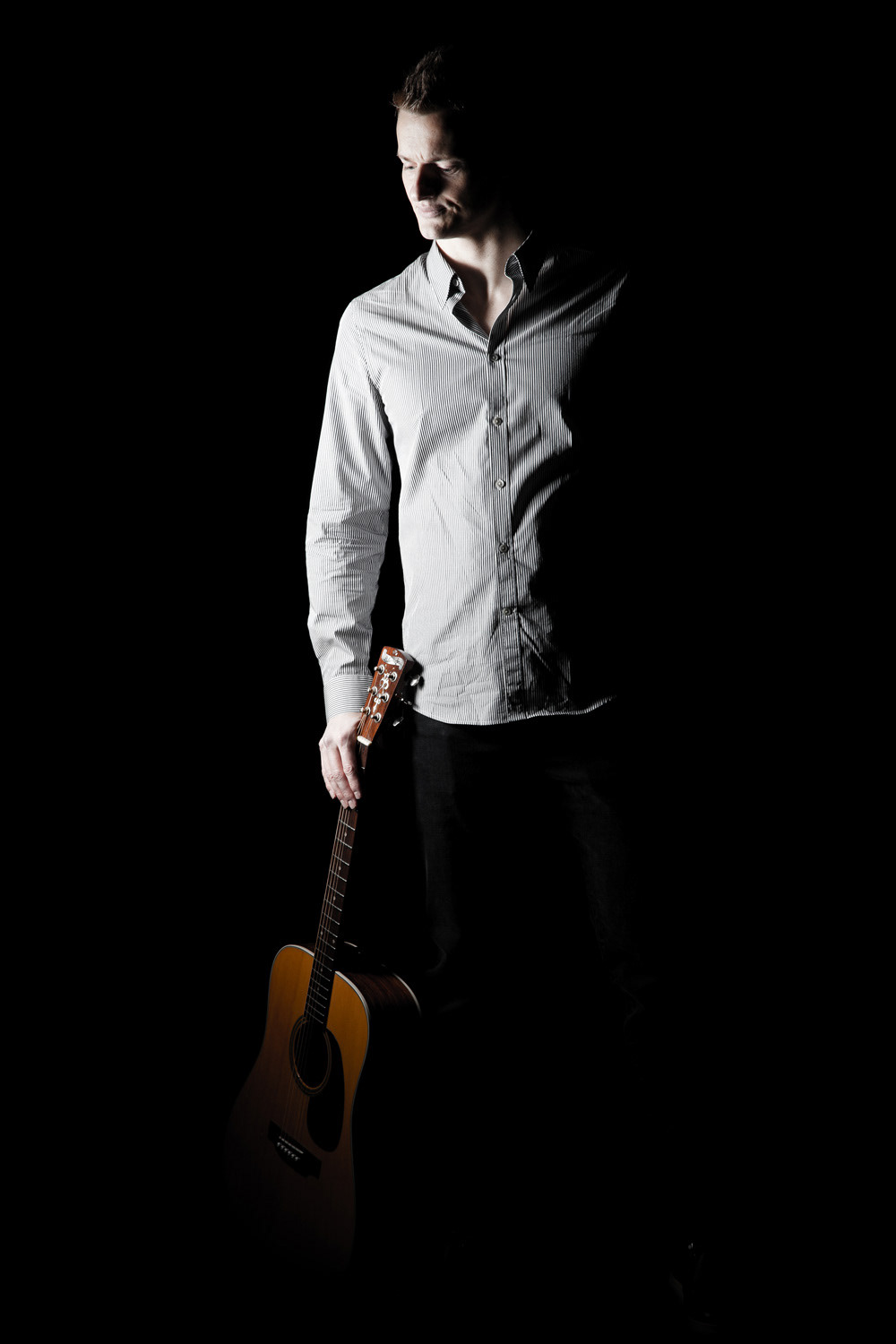 Singer guitar black background