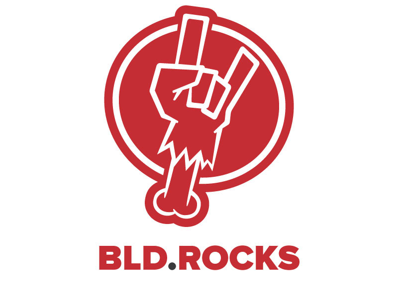 Illustrator Logo Design red severed hand rocks