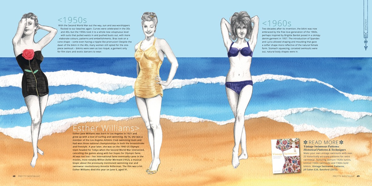 Adobe Portfolio swimsuit bathing costume bikini swimming costume million dollar mermaid demure daring pretty nostalgic era beach evolution