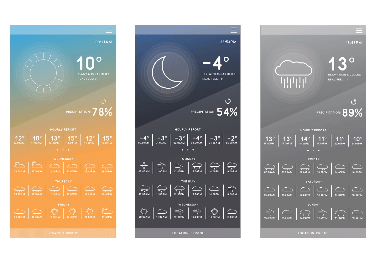 ux UI weather app application iphone UI/UX interaction