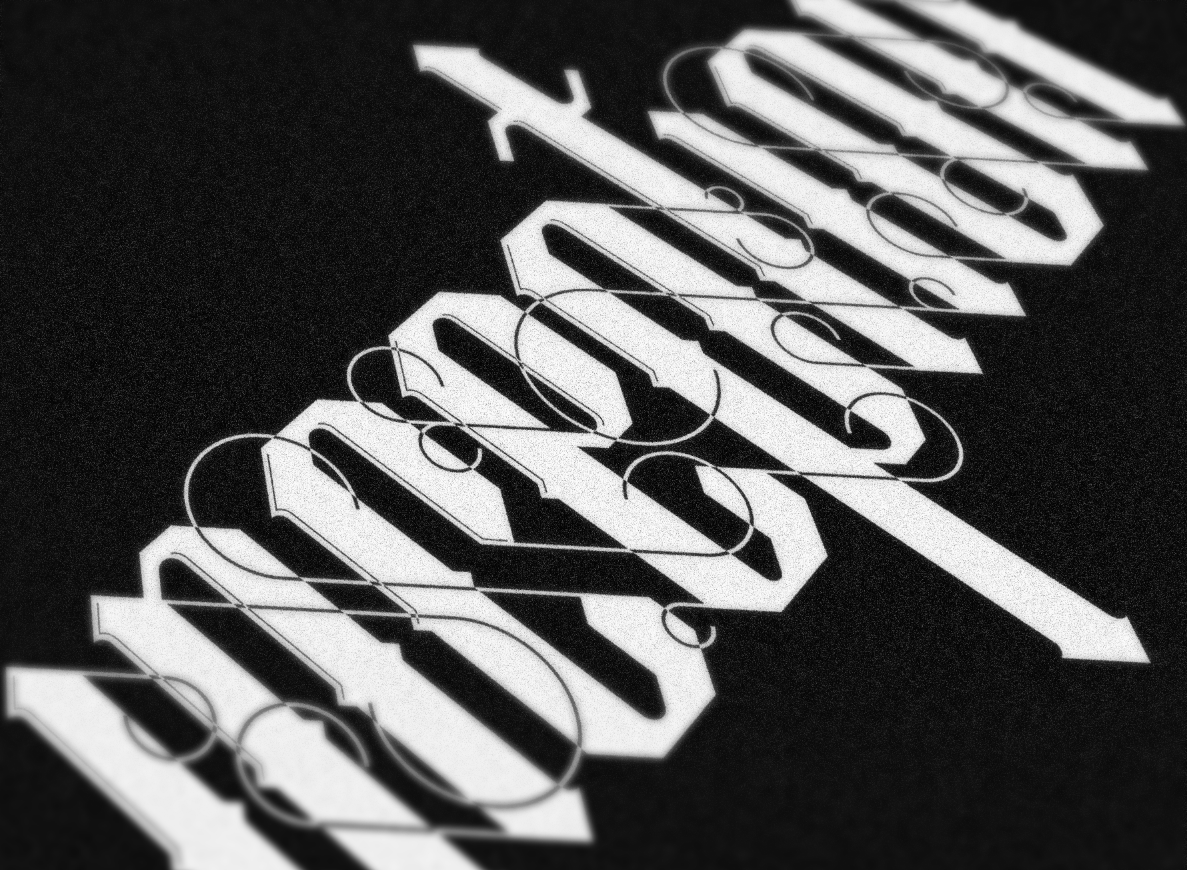 inception lettering black White gothic Typeface font type