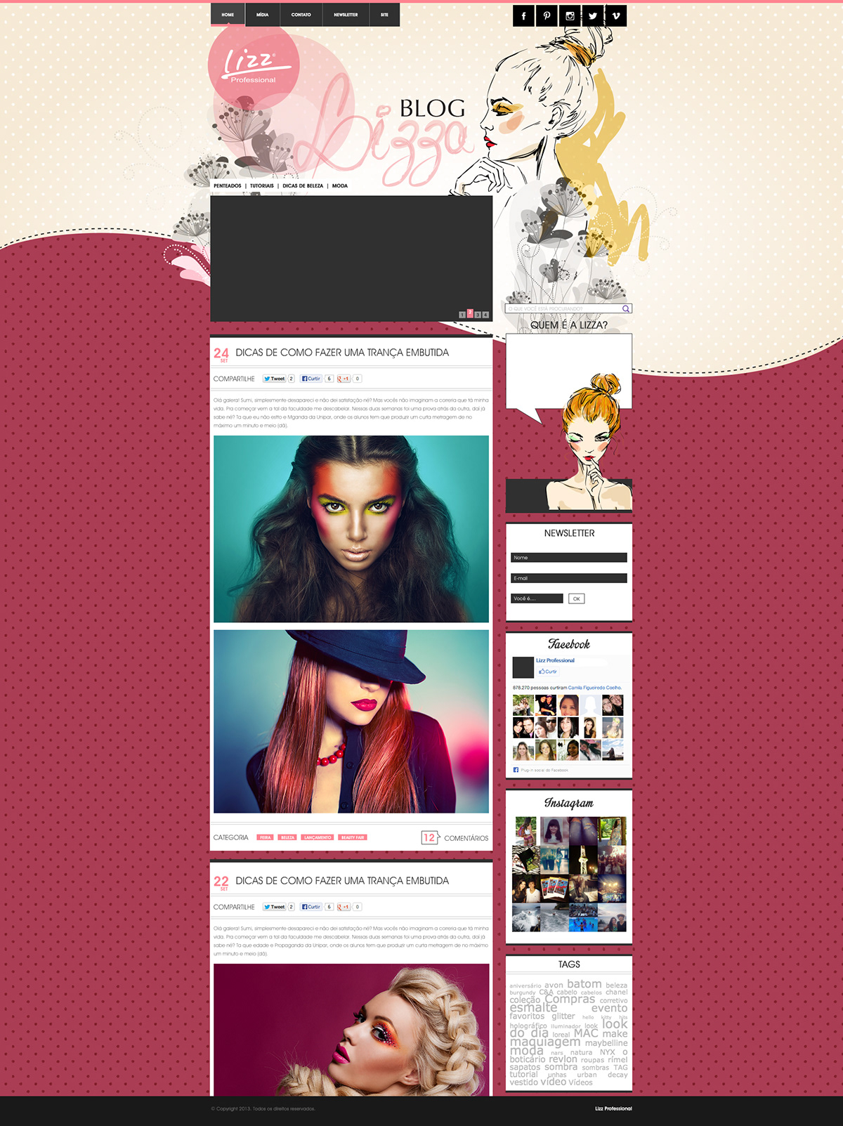 blog da lizza lizza Blog karina Karina designer design gráfico moda lizz professional site de moda beleza personagem secadores