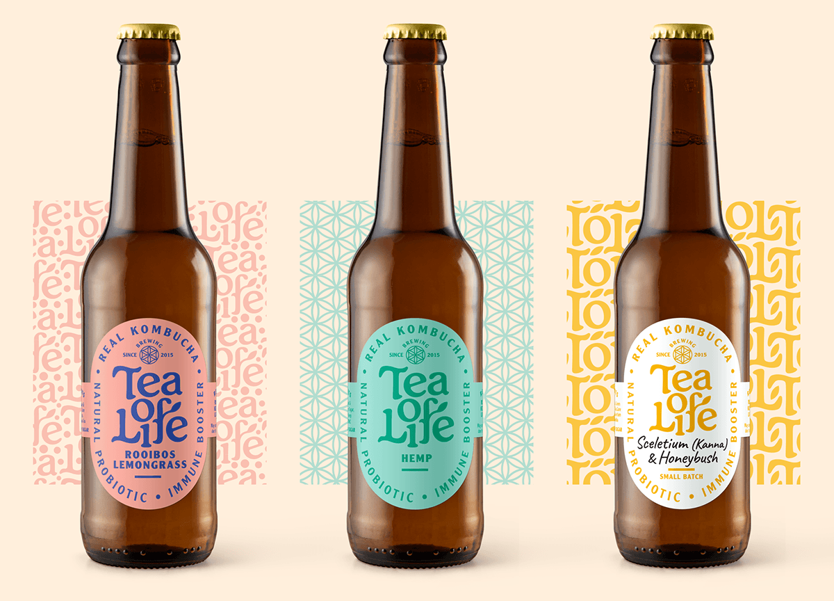 bottle Label packaging design Graphic Designer kombucha label design south africa redesign