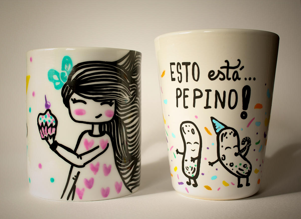 ceramica taza tazas Plato diseño dibujo ilustracion cup ceramic