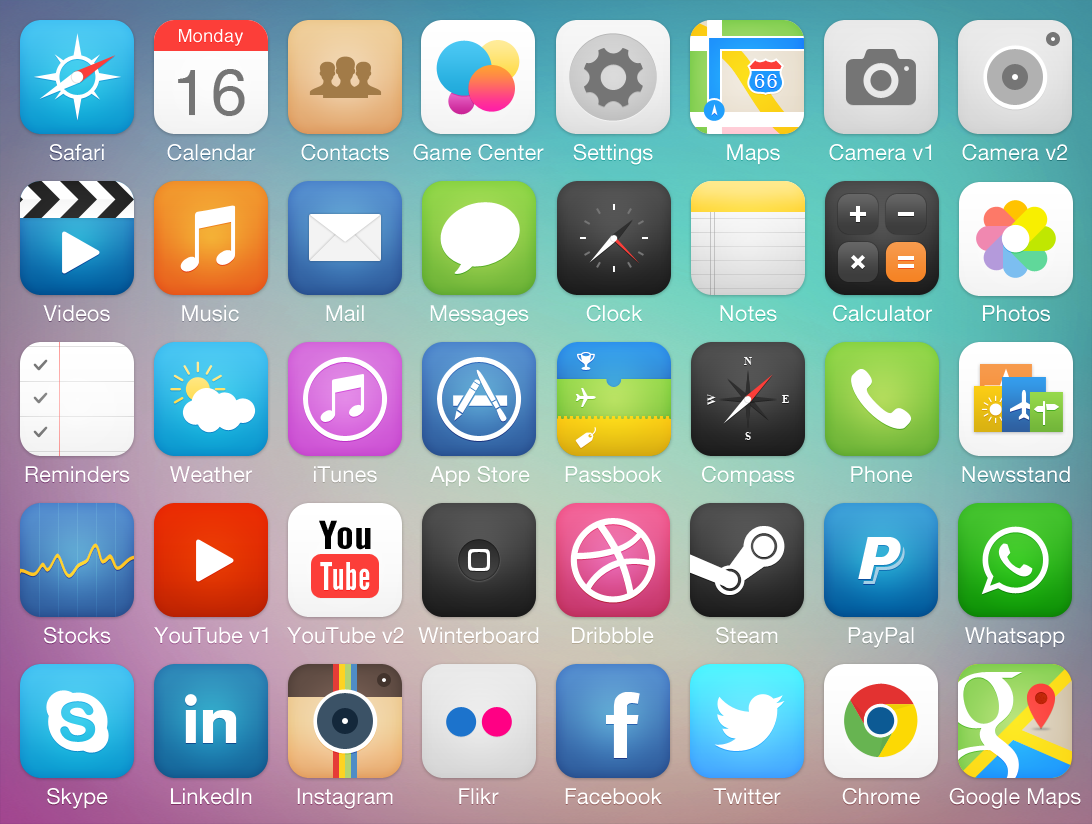 ios apple iphone iPad icons concept
