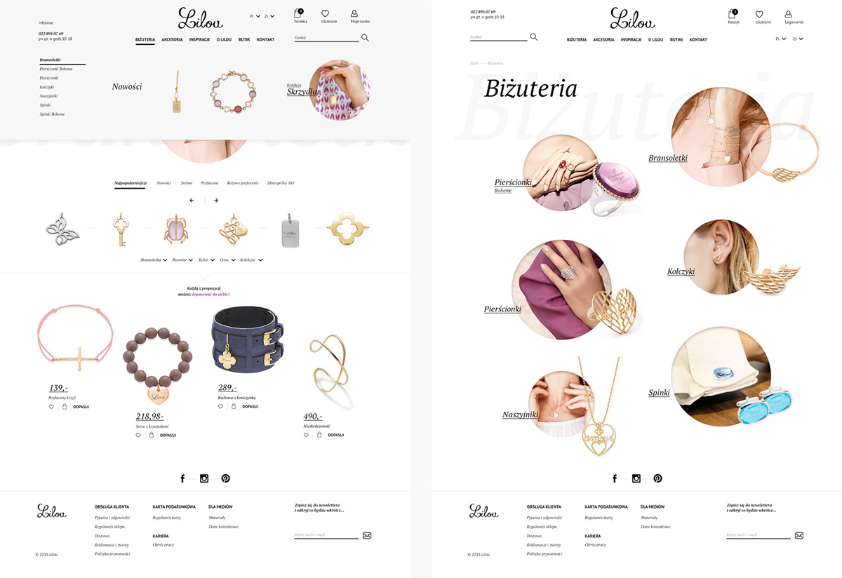 jewelry Webdesign ux UI elegance Fashion 