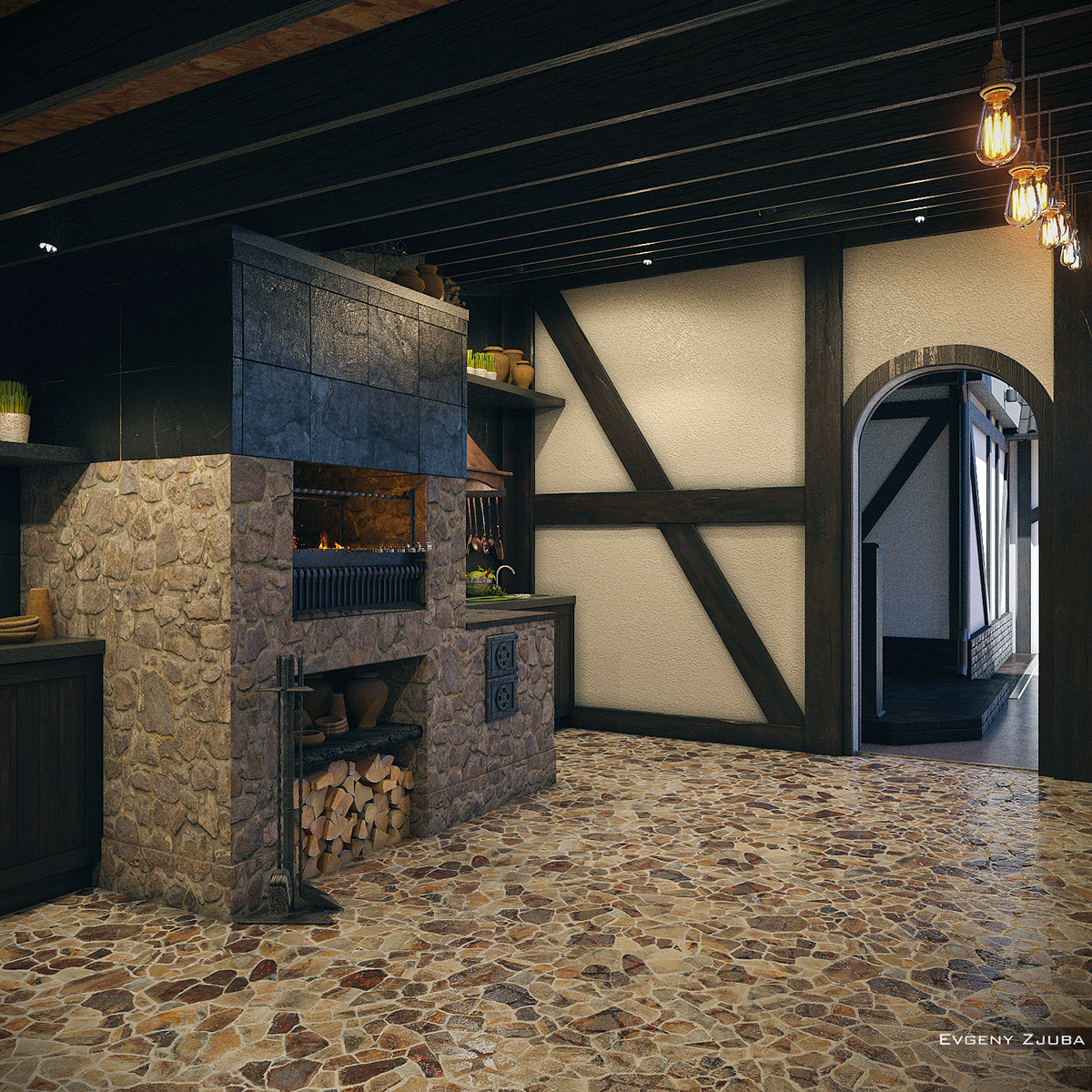3D 3ds max corona render  vray Render exterior Interior kitchen visualization