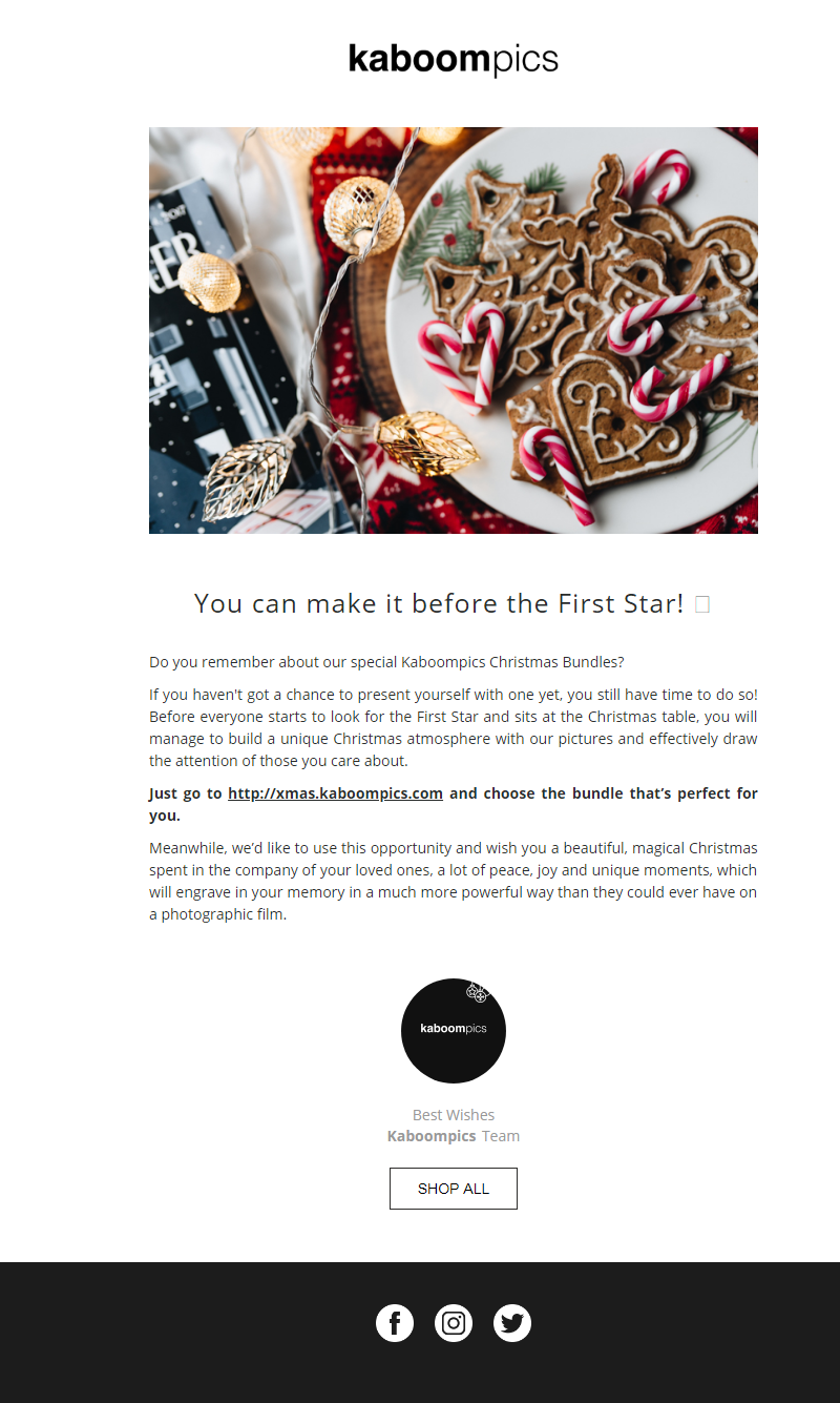Kaboom pics Newsletter email template design