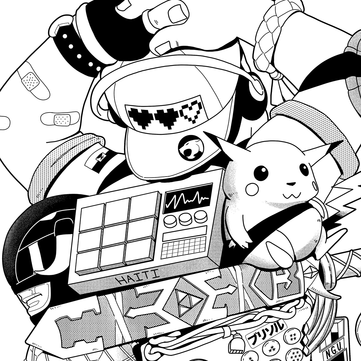 anime black and white Character comic fanart Gaming manga music nft nostalgia