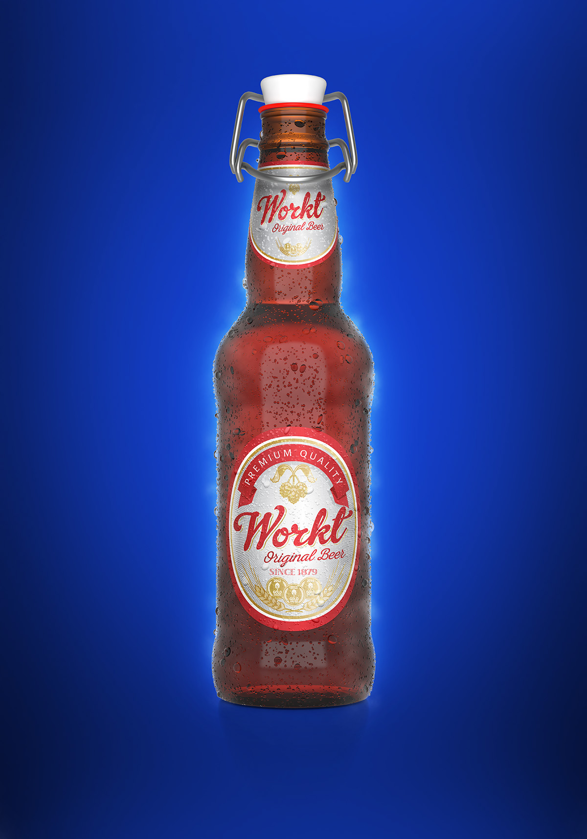 free beer bottle Mockup Label package template mock-up alcohol glass