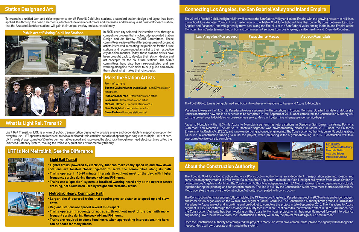 Foothill gold line Collateral newsletter fact sheet