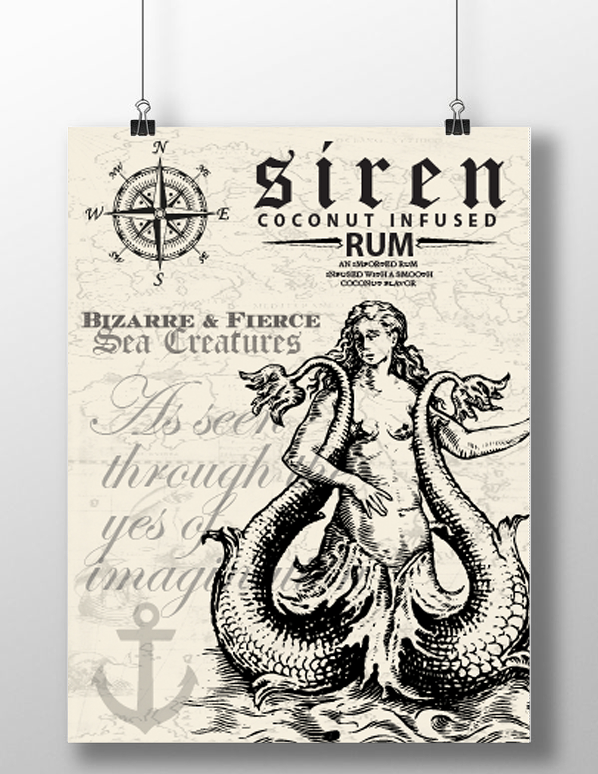 liquor kraken stout poster series map creatures graphic design salior sea nautical