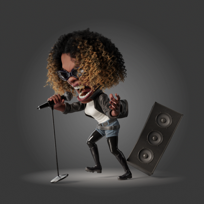 music Digital Art  ILLUSTRATION  cartoon Character design  blender 3D rock skin