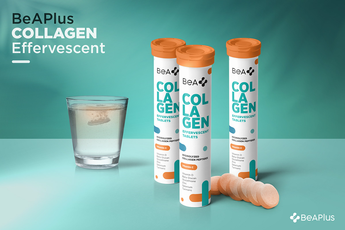 collagen label design Logo Design Packaging doypack effervescent powder sachet tablet Collagen Peptides