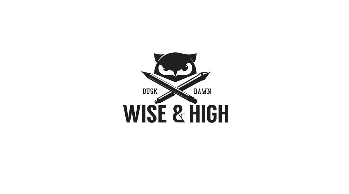 t-shirt owl Wise high line art logo marks