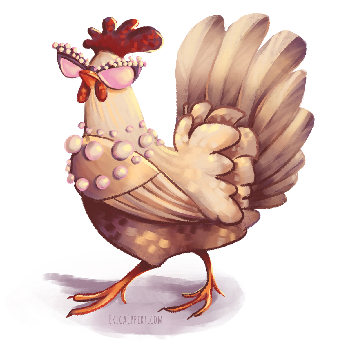 chickens chicken Character design  Fashion  accessories digital painting series instagram process wip