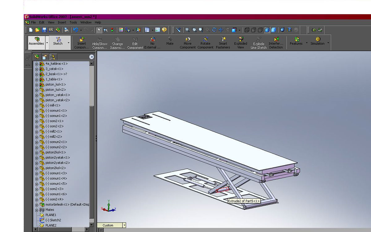Solidworks Motor lift simulation cad CAD Design cad drawing mechanism