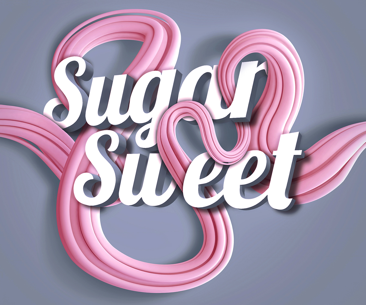 digital art type lettering typographic photoshop 3D Food  dessert sugar sweet milk Coffee honey caramel