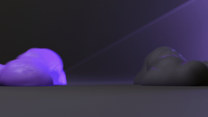 3D Collision feathers fx houdini motion design motion graphics  smoke vfx violet
