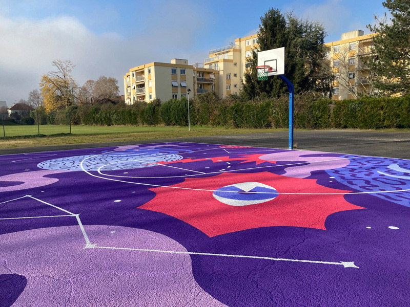 basketball Bordeaux fresque Graffiti ground pau Playground Space  sport wallpainting