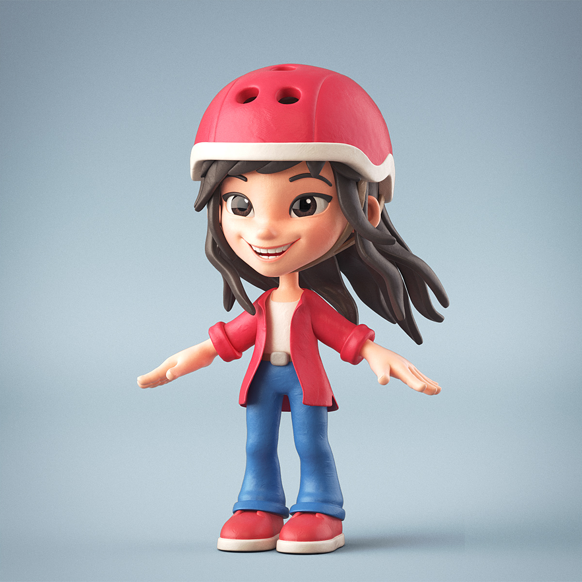 3D Character boy girl cartoon cute Plasticine clothes Style funny