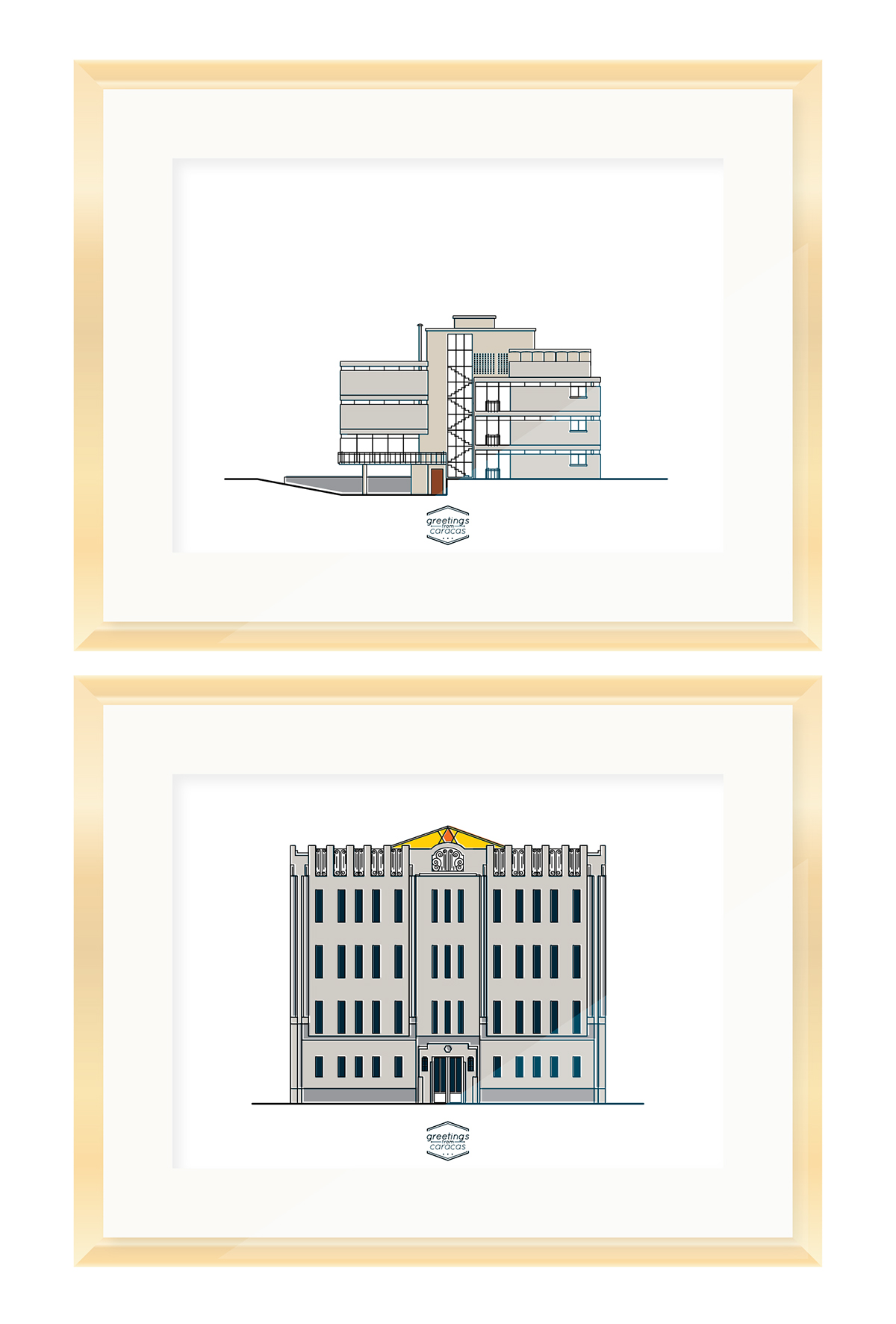 ilustration ilustracion caracas venezuela arquitectura 50´s modernismo icom Iconos modernism edificios buildings ciudad city