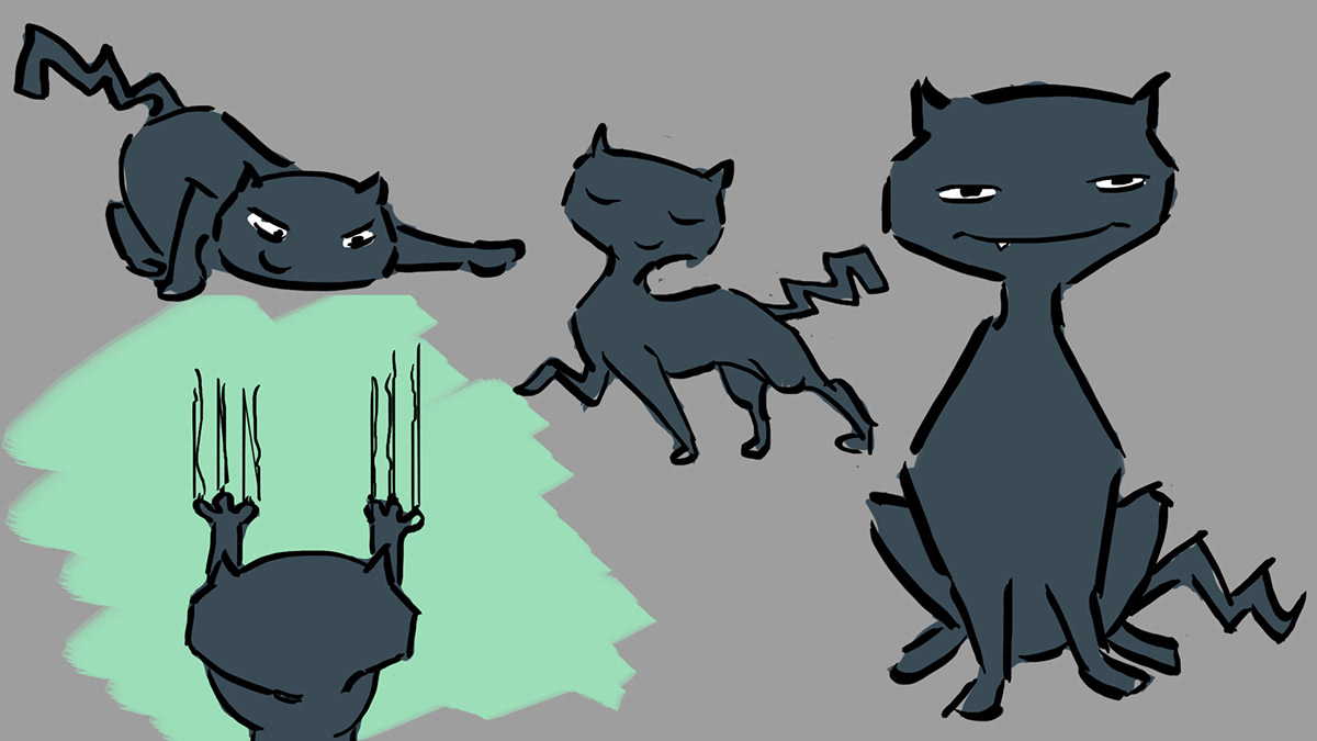 Jazz Cat Children's song animatic storyboard