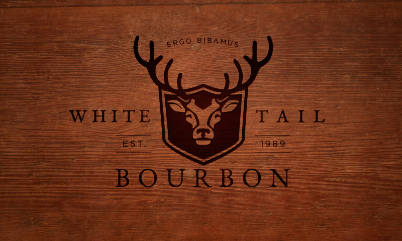 bourbon Whiskey deer animal logo antlers Sheild