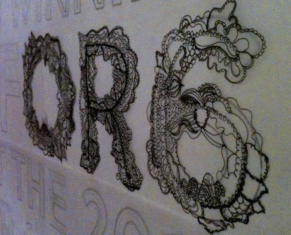 Adele  Illustration  lace  graphic design mint  hand drawn