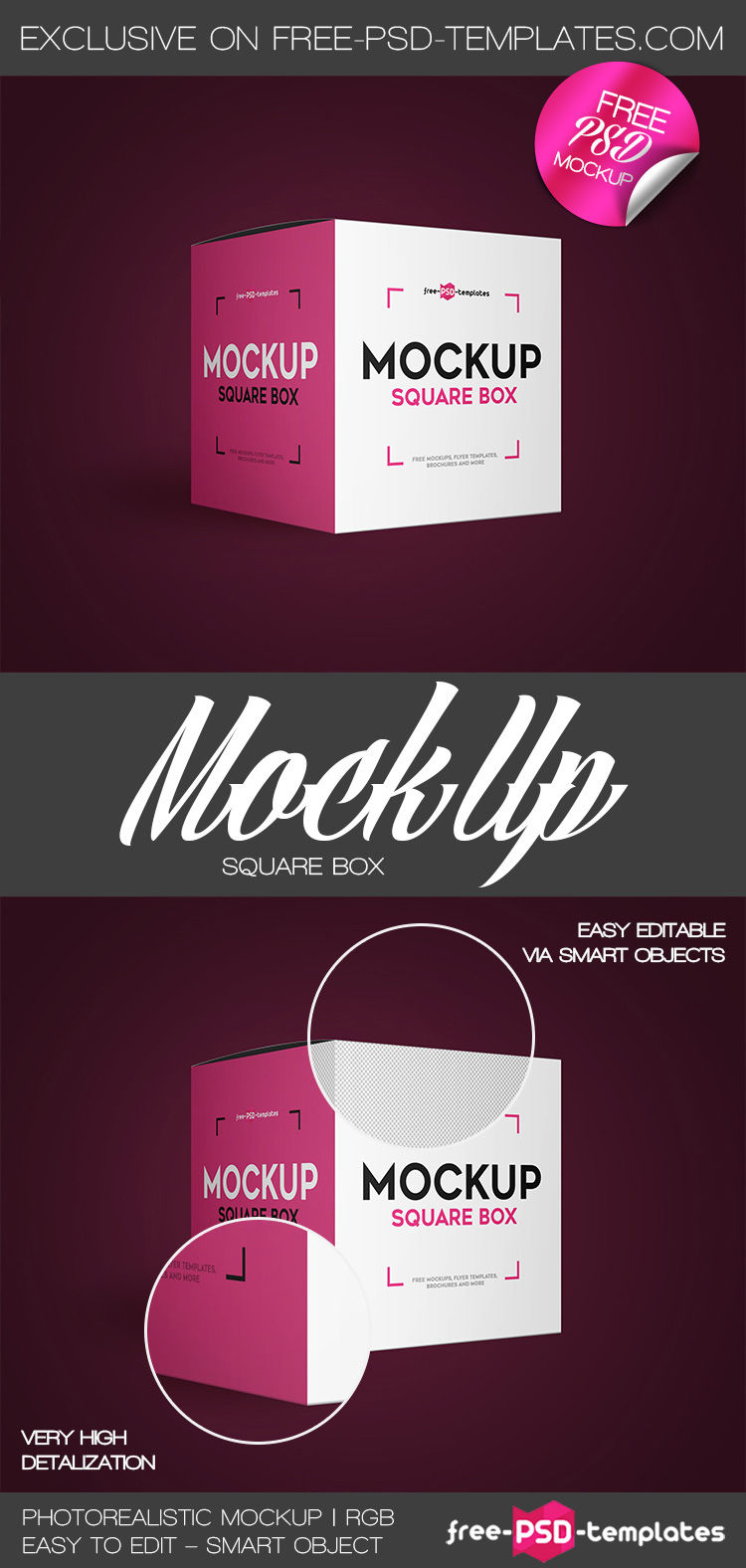 Download Free Square Box Mock Up In Psd On Behance
