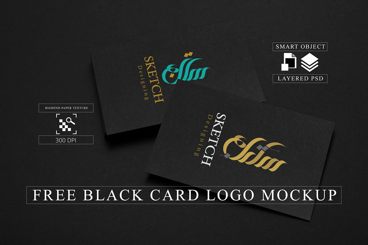 black card black card mockup card mockup free mockup  logo Mockup